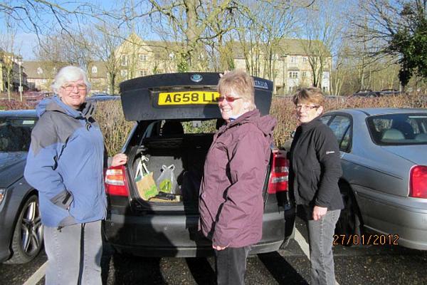 2. Judith Lane, Jane Johnston & Mary Rushworth collecting boots from the boot!.JPG -                                